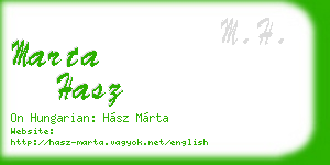 marta hasz business card